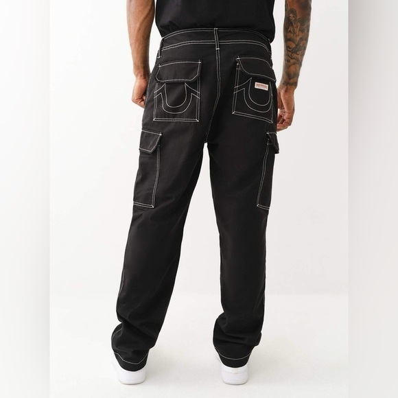 True religion BAGGY CARGO PANT men size 32 color black - Picture 4 of 11